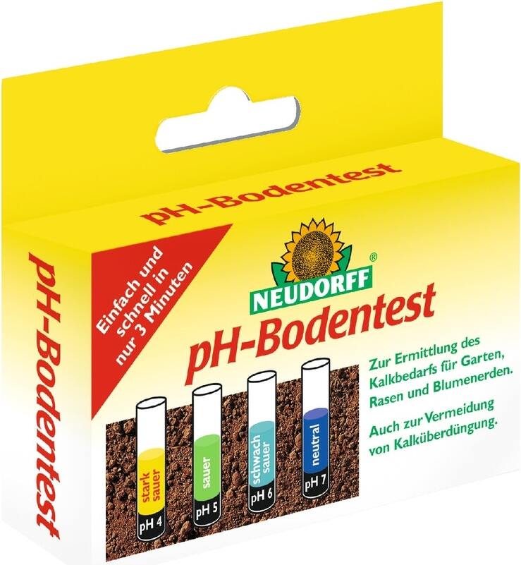 Neudorff pH-Bodentest, zur Ermittlung des Boden-pH-Wertes, des Kalkbedarfs, 8 Tests im Set 102338
