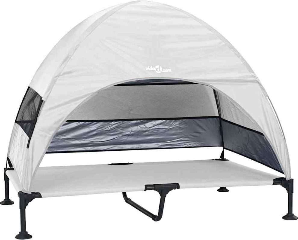 vidaXL Hochgelegtes Hundebett Silber Grau 127 x 81 x 108 cm 42008222
