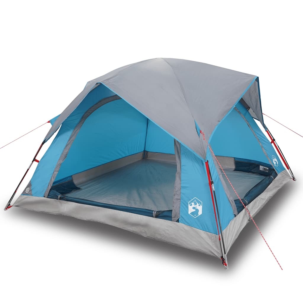 Tente Tipi Familiale VidaXL – 10 Personnes, Bleue, 364x281x257cm, Polyester Imperméable, 7,4kg