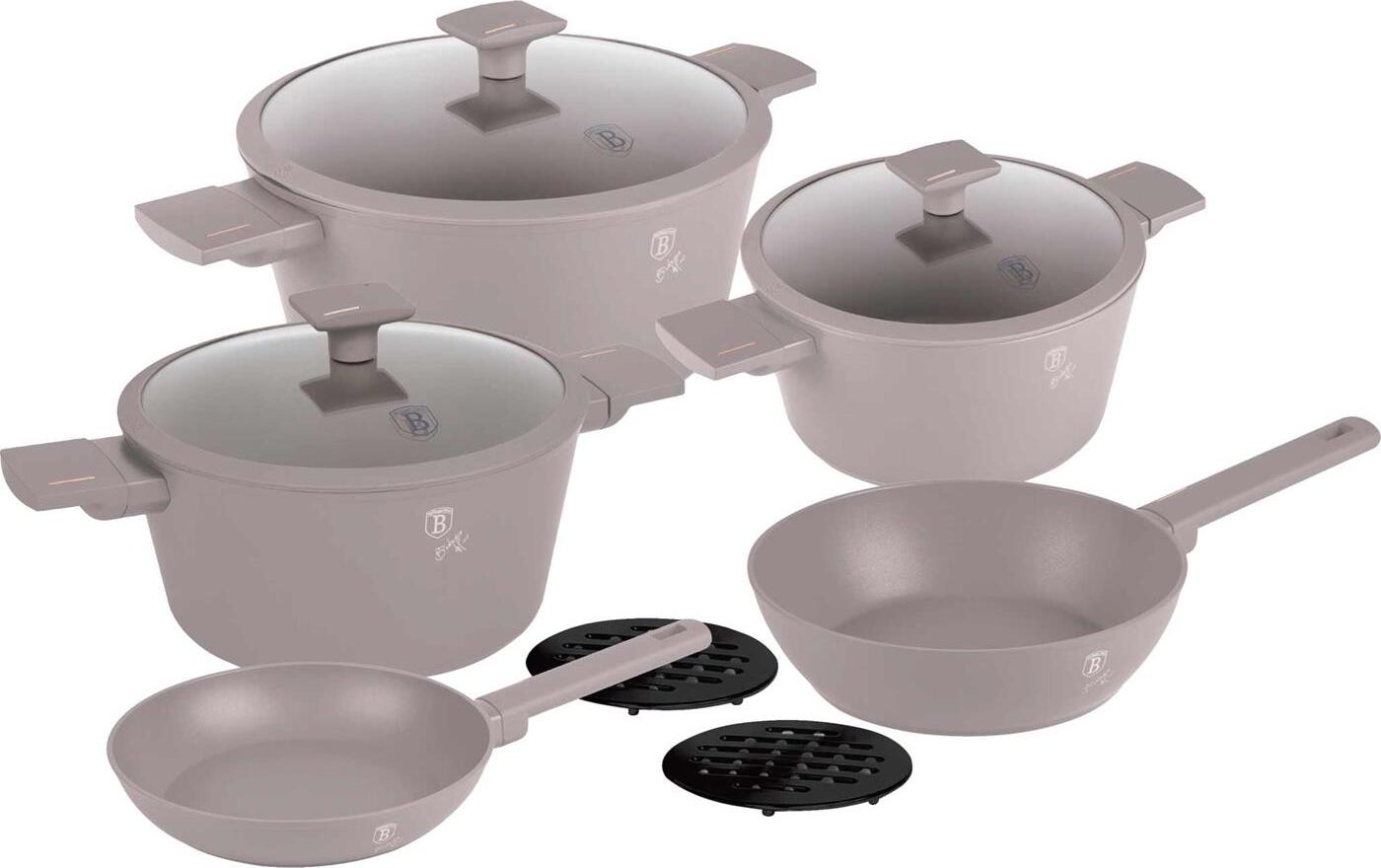 Berlinger Haus BERLINGERHAUS Geschirrset mit Titanoberflche 10-tlg. Taupe Kollektion BH-8110