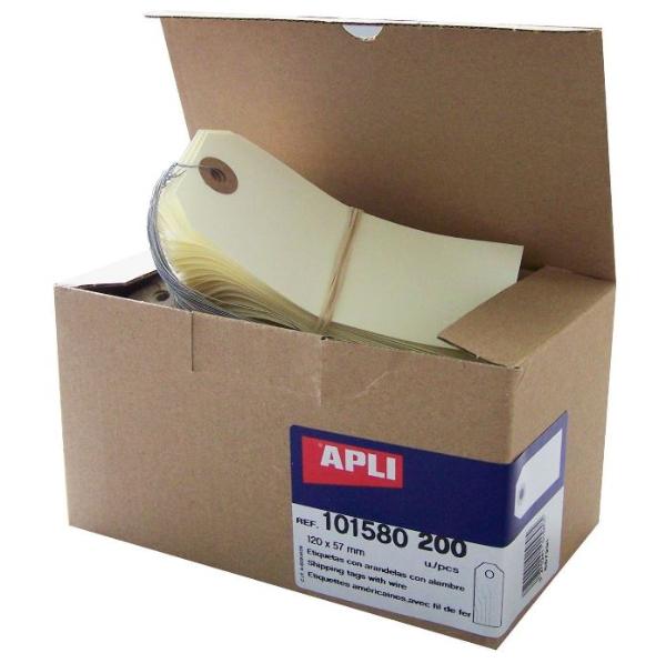 APLI-agipa agipa Gepäckanhänger, 120 x 57 mm, neutral, mit Draht 200 Stück 101580
