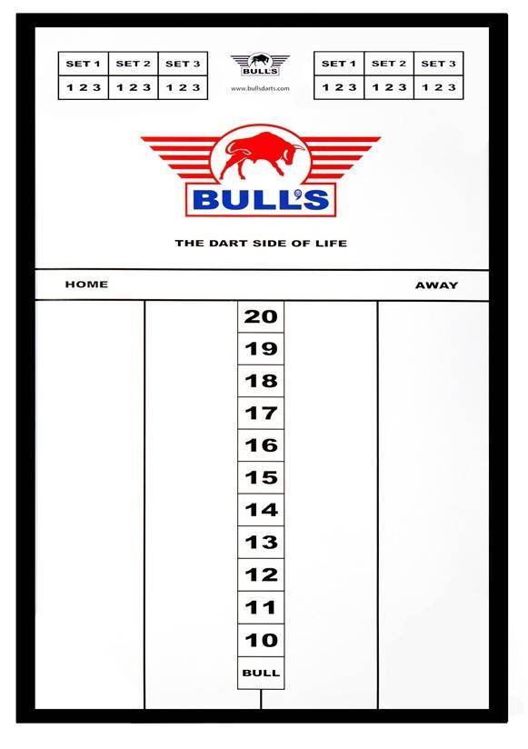 Bull's Styreen Scorebord 60x30 cm - Dart Scoreboard BU-67930S