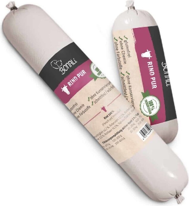 Bonali Hundewurst Rind pur 600g 11 Stück +1 Gratis