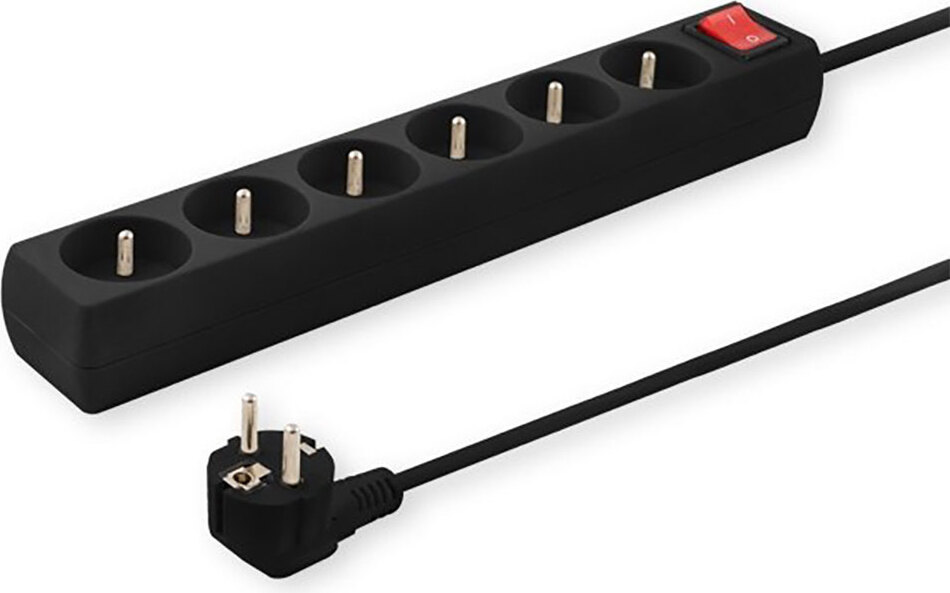 Savio LZ-01 Steckdosenleiste, 5 Steckdosen, 1,5m 5 Steckdosen Typ C 1,5m 2500 W Schwarz SAVLZ-01