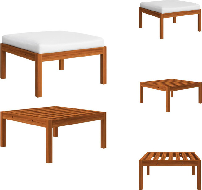 vidaXL Garten-Fußhocker mit Auflage Akazie Massivholz - Gartensofaelemente TLS312430