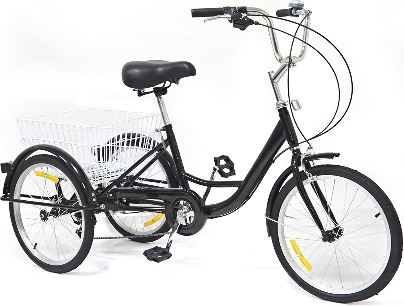 DOPBENT Tricycle Adulte 20 Pouces – 8 Vitesses, Panier Pliable, Assise Réglable – Vélo Ville Senior