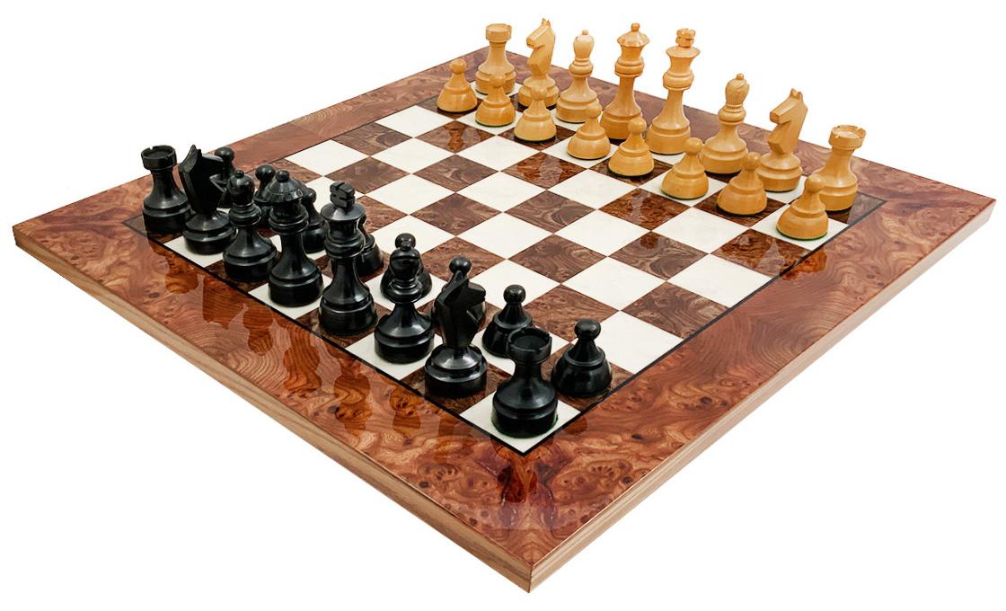 ITALFAMA Klassisches Schachspiel aus Holz, König 8 cm, Brett 42 x 42 cm