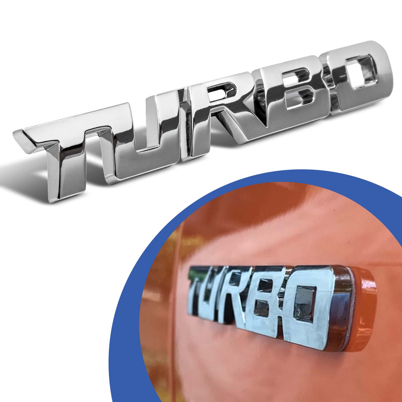 Neu 2x TURBO Logo 3D Logo Aufkleber Emblem Auto Boot WM Schwarz Chrom 