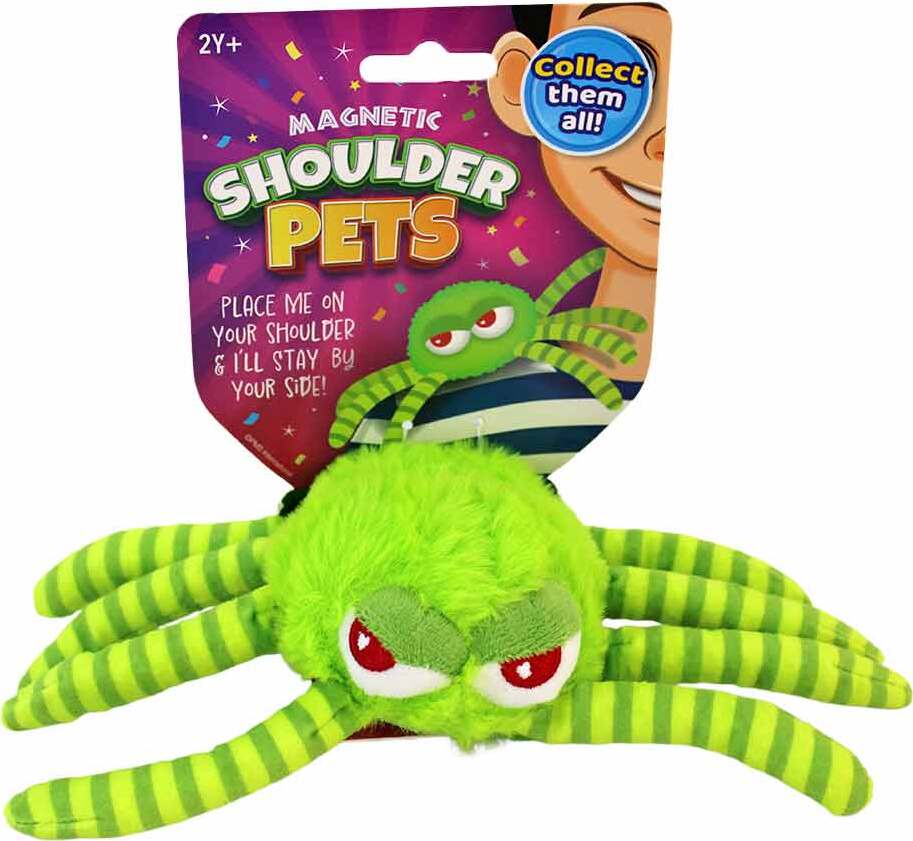PMS Plüsch Spinne klein als Schultertier grün - ca. 20 cm