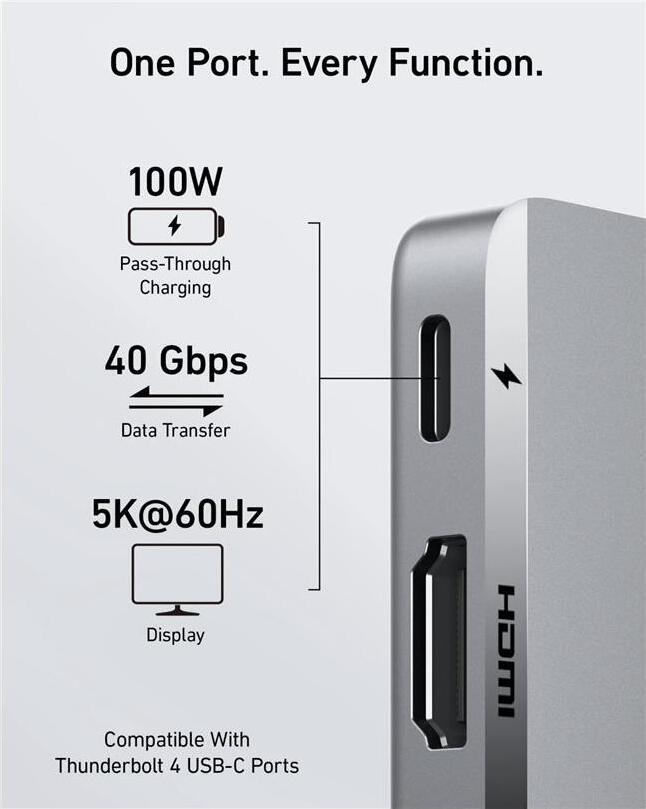 Anker 547 Rozbočovač USB-C (7 v 2, pre MacBook, sivý)