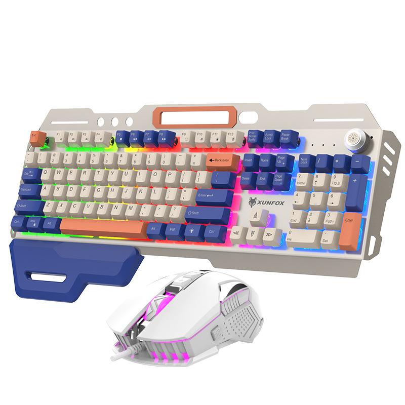 KINSI Mechanische Tastatur mit Metalldeckel und Regenbogenbeleuchtung YST7-74207264-01