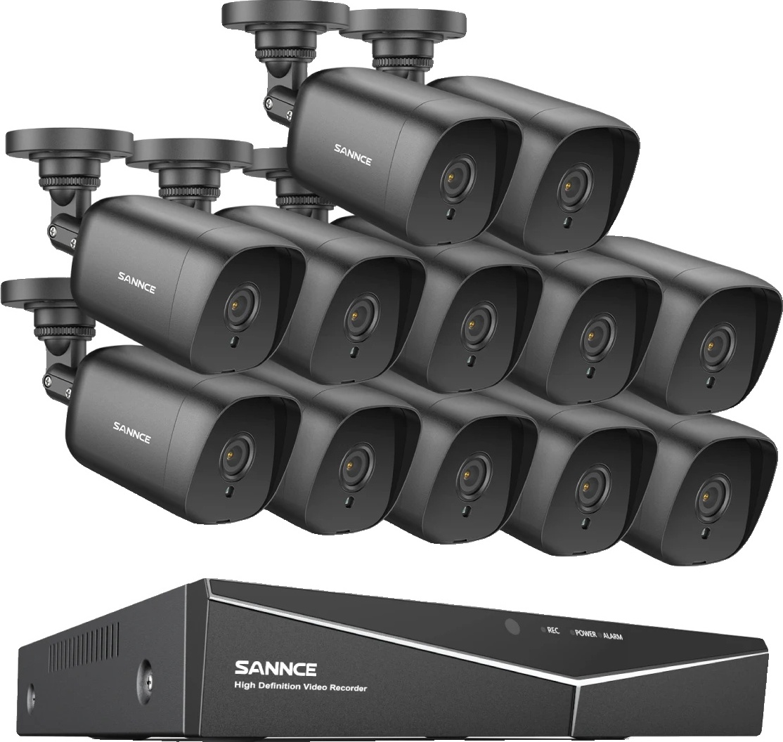Bezpečnostný kamerový systém, rozlíšenie 1080P, vzdialené monitorovanie, 12 kusov 0 TB