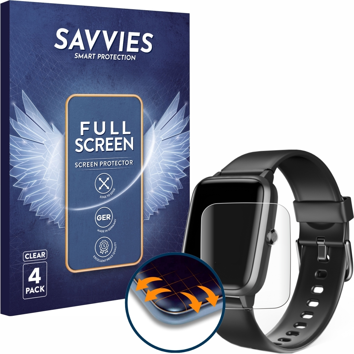 SAVVIES 4x Flex Full-Cover 3D Curved Schutzfolie(für Medtronic Minimed 780G
