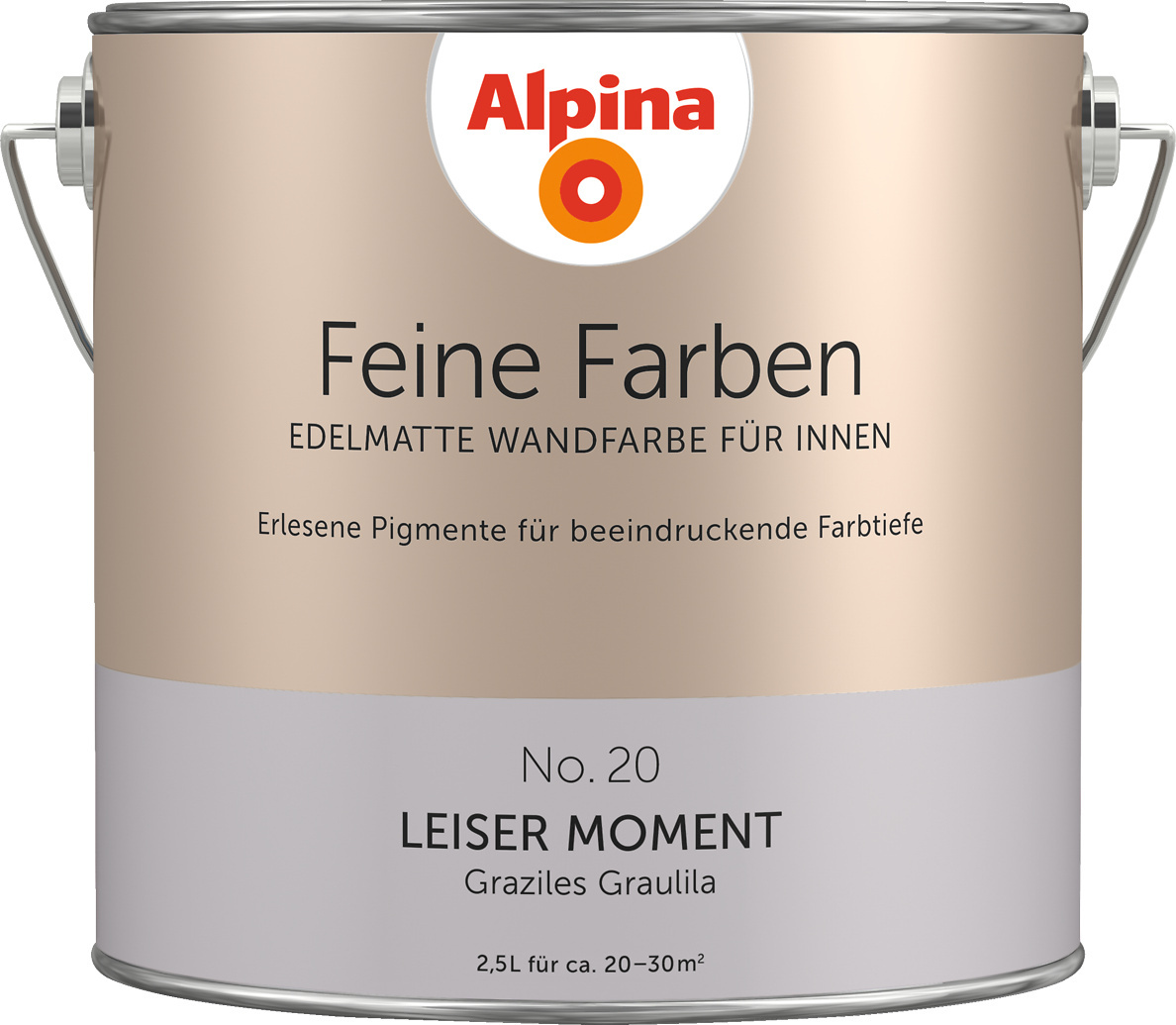 Alpina Feine Farben Wandfarbe No. 20 Leiser Moment - graziles graulila 2,5 L 898606