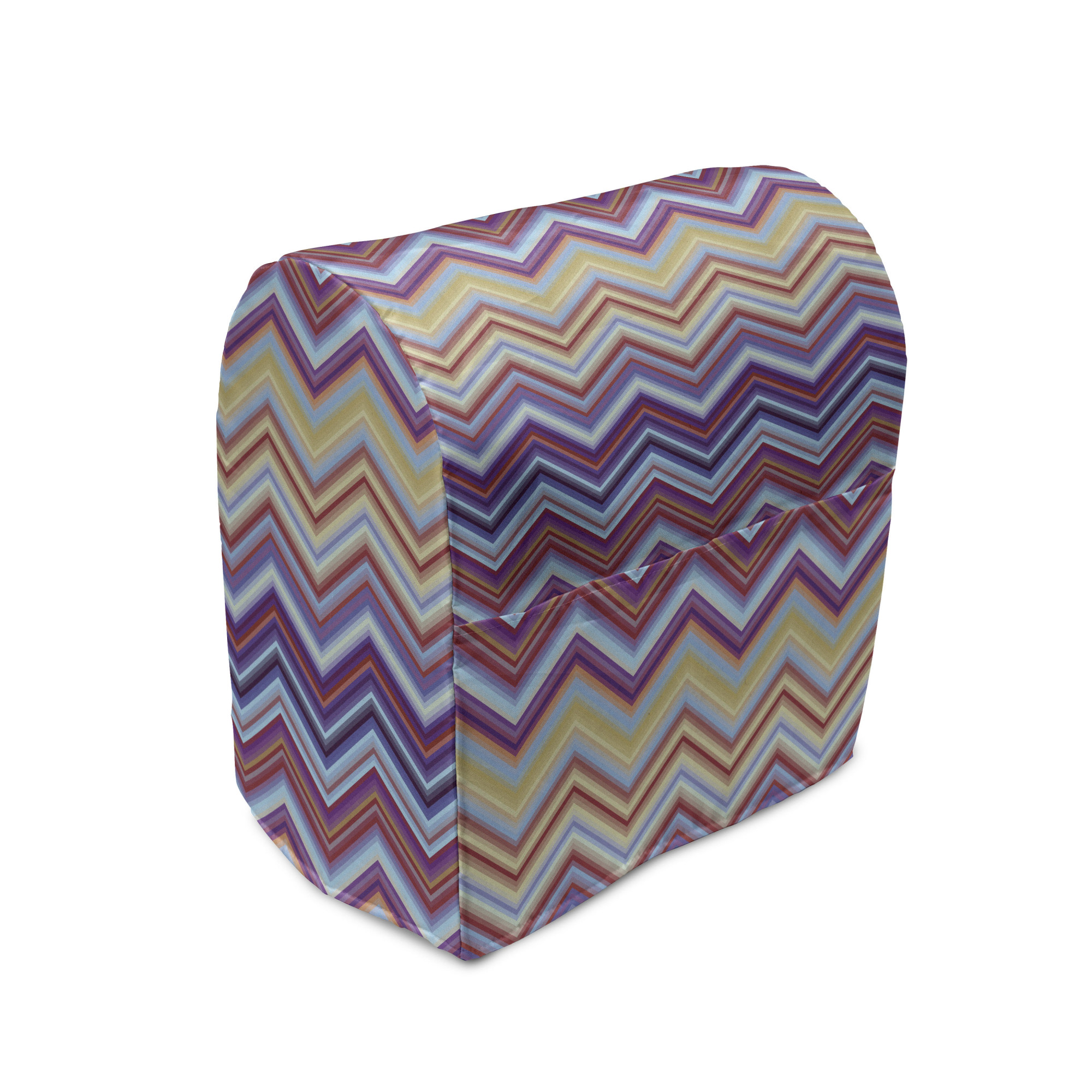 KOZMOS TEKSTL VE GER DÖNÜÜM SANAY TCARET LMTED RKET ABAKUHAUS Winkel Standmixerabdeckung, Chevron Kleines Strikes, Küchengerät Taschenhülle mit Taschen, 36 x 39 x 24 cm, Lila Khaki Blau mixer_11613_14x15_de