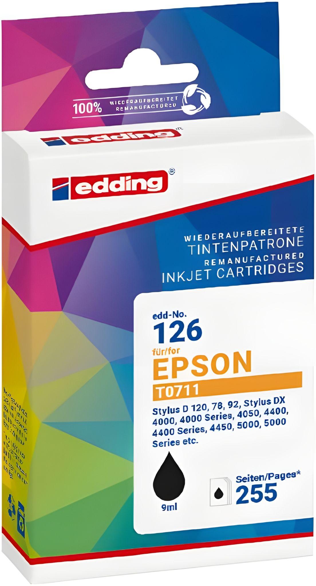 Edding EDD-126, Čierna, 9 ml, 1 kusov, 255 strany, Balenie po jednom kuse