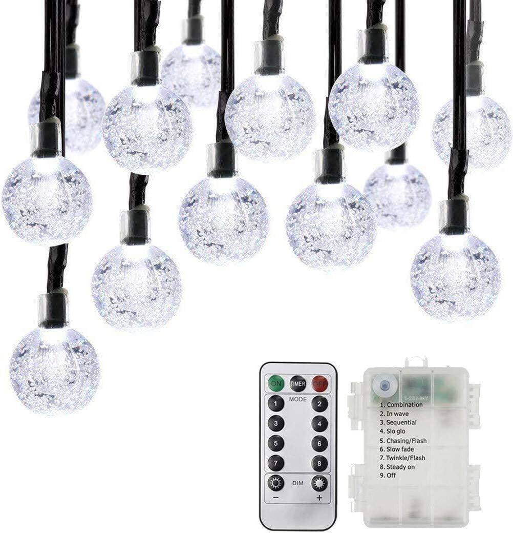 Mormark 5 m Wetterfeste Outdoor Solar Lichterkette, 20 Balkon LED Lichter, Solar Deko für Außen - SOLSTICE Weiß