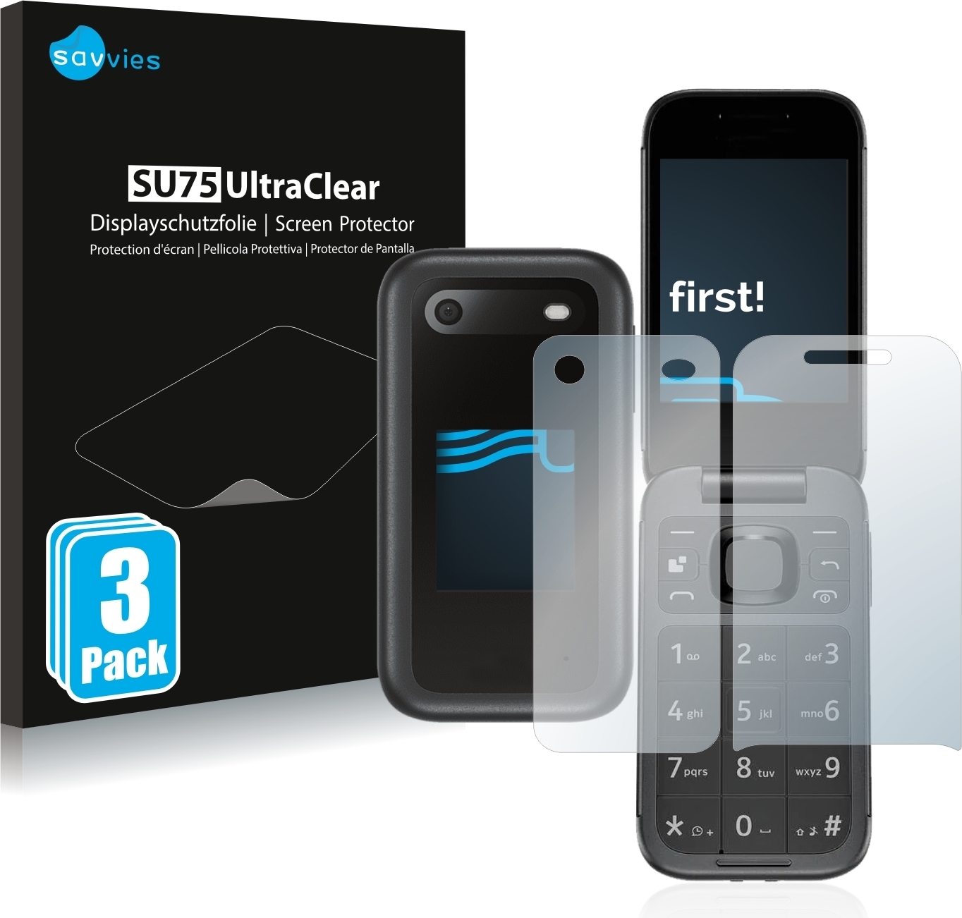 BROTECT AirGlass Panzerfolie Für Nokia 2660 Flip - Display+Rückseite, 9H Härte, Made In Germany