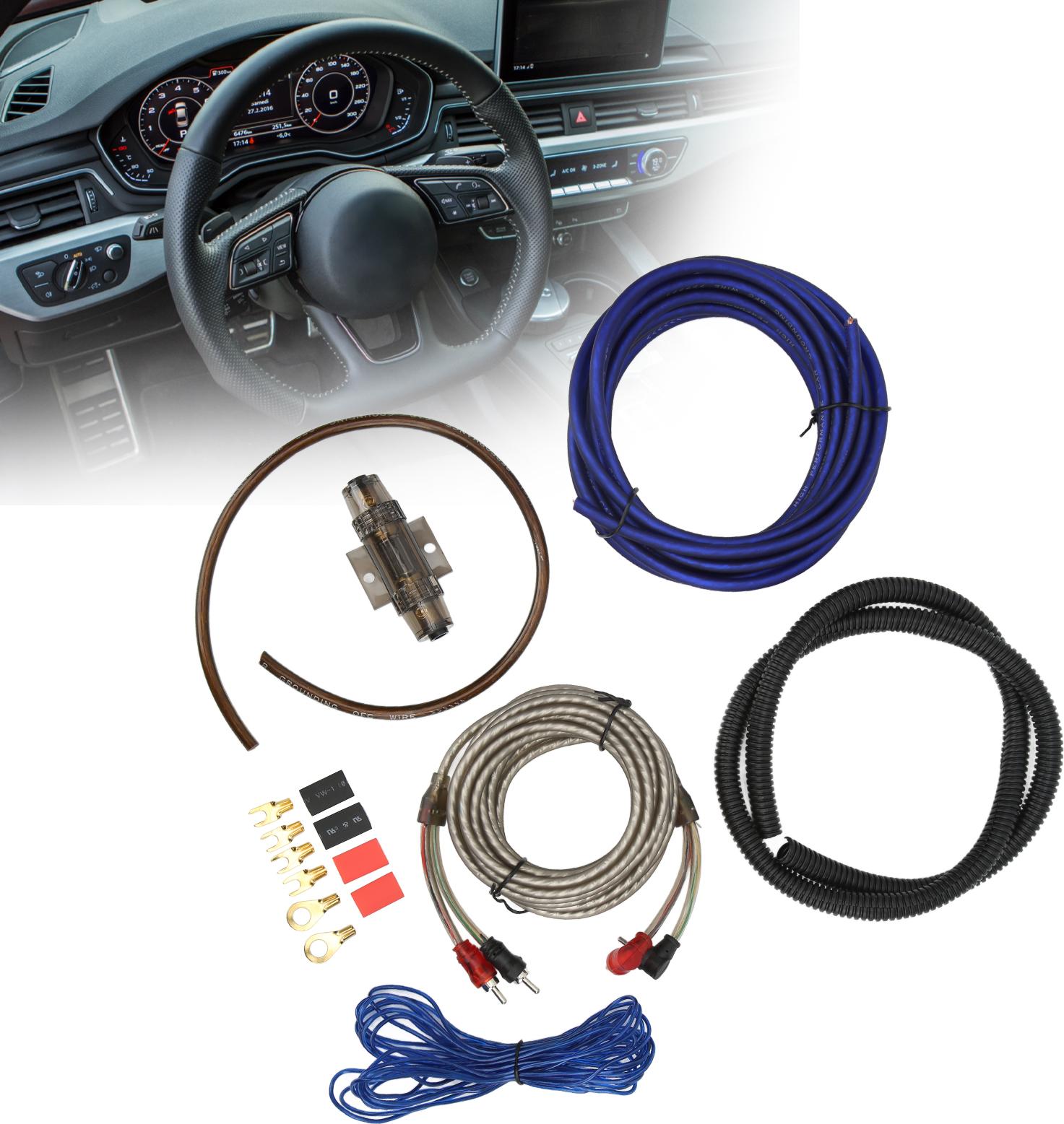Gistuch 8GA Leistungsverstärker-Installationssatz, Auto-Subwoofer, Audio-Kabel mit Sicherung, Universal