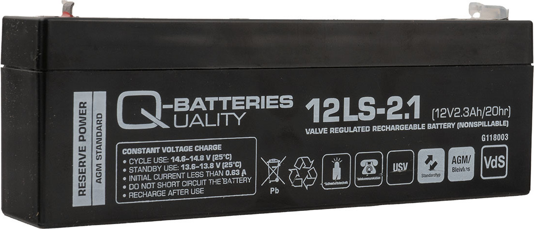 Akku Sys Akkumulator- und Batterietechnik Nord GmbH Quality-Batteries 12LS-2.1 VdS 12V/2,1Ah 178x35x60mm>>>>