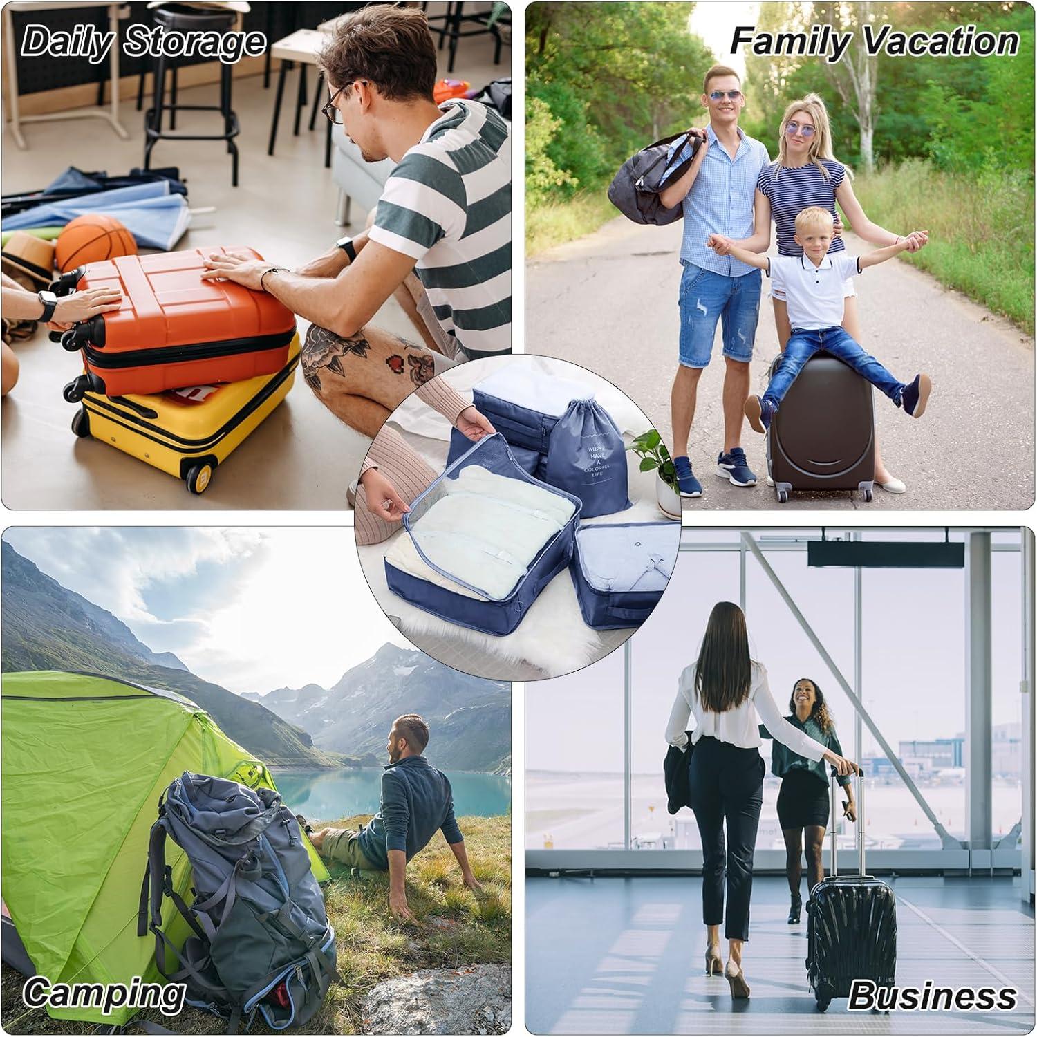 Markenlos Kofferorganizerset - Reiseaccessoires für organisierte Koffer - 10 Stück