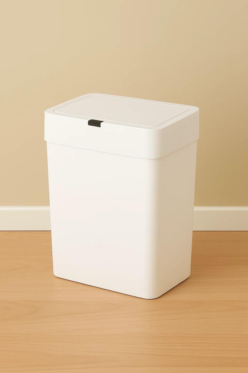 Shopper Mülleimer weiß 14L, Abfalleimer intelligenter Sensor, berührungslose Öffnung, berührungsloses Öffnen batteriebetrieben 36,5 × 26 × 18,5 cm