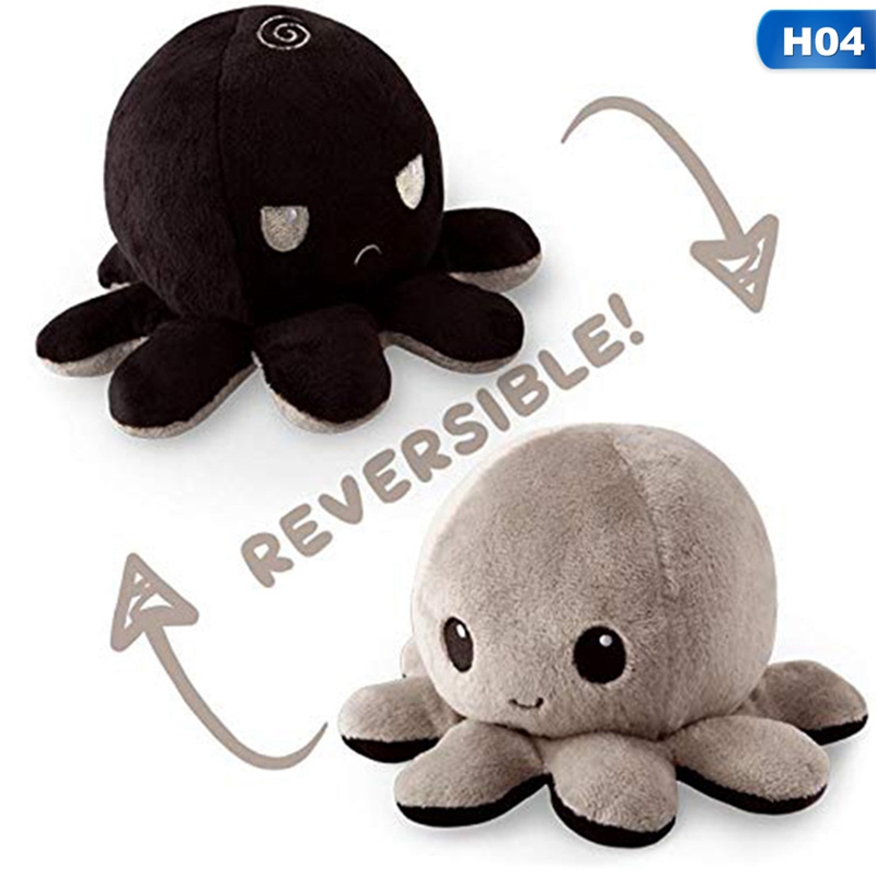Leben Kuscheltiere Double-Sided Flip Reversible Octopus Plüschtier 