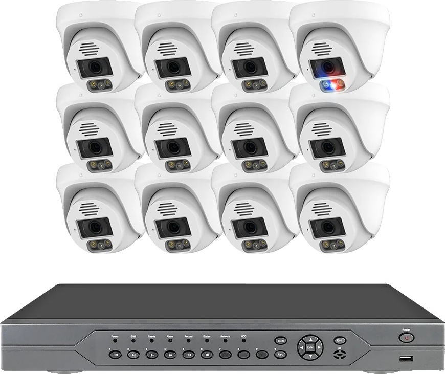 16CH POE bezpečnostný kamerový systém, 8MP UHD rozlíšenie, inteligentná detekcia ľudí, 16CH NVR 12 CAM 5MP, 3T (vonkajšie športy)