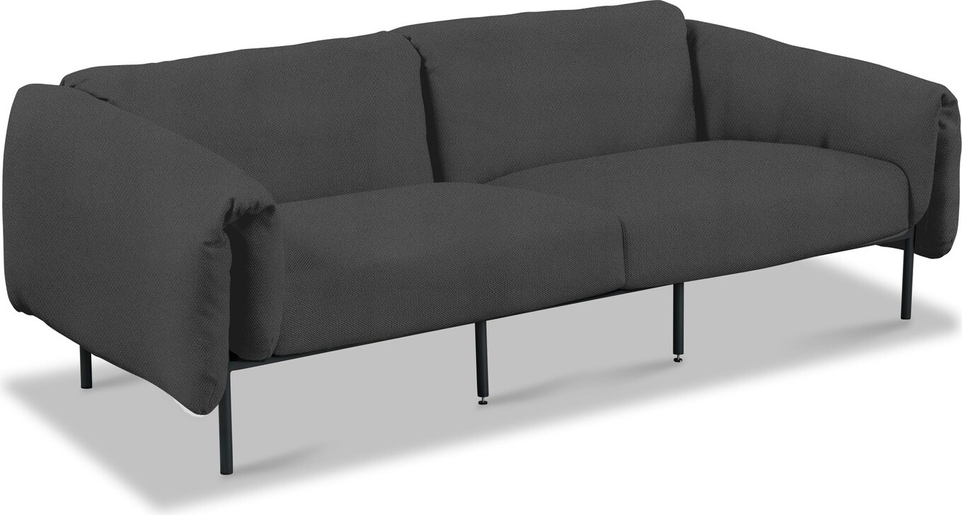 Outdoor 3-Sitzer Sofa Zuzu Gartenlounge Gartensofa 226x96 Dunkelgrau