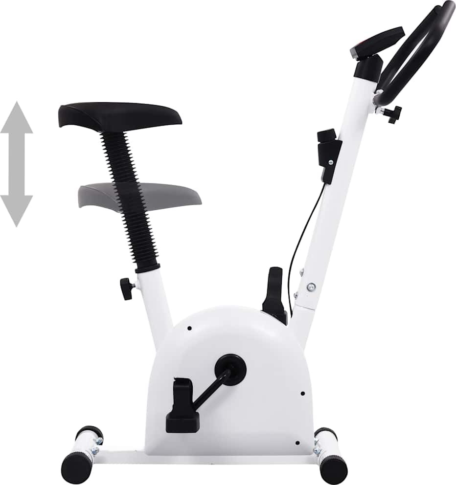 vidaXL Cvičebný bicykel s remeňovým pohonom biely