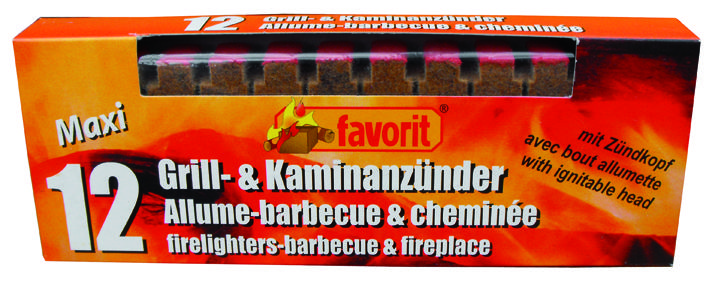 Favorit Holzanzünder, 12 Stück, Anzünder, Ofenanzünder, Kohleanzünder, Anzünder
