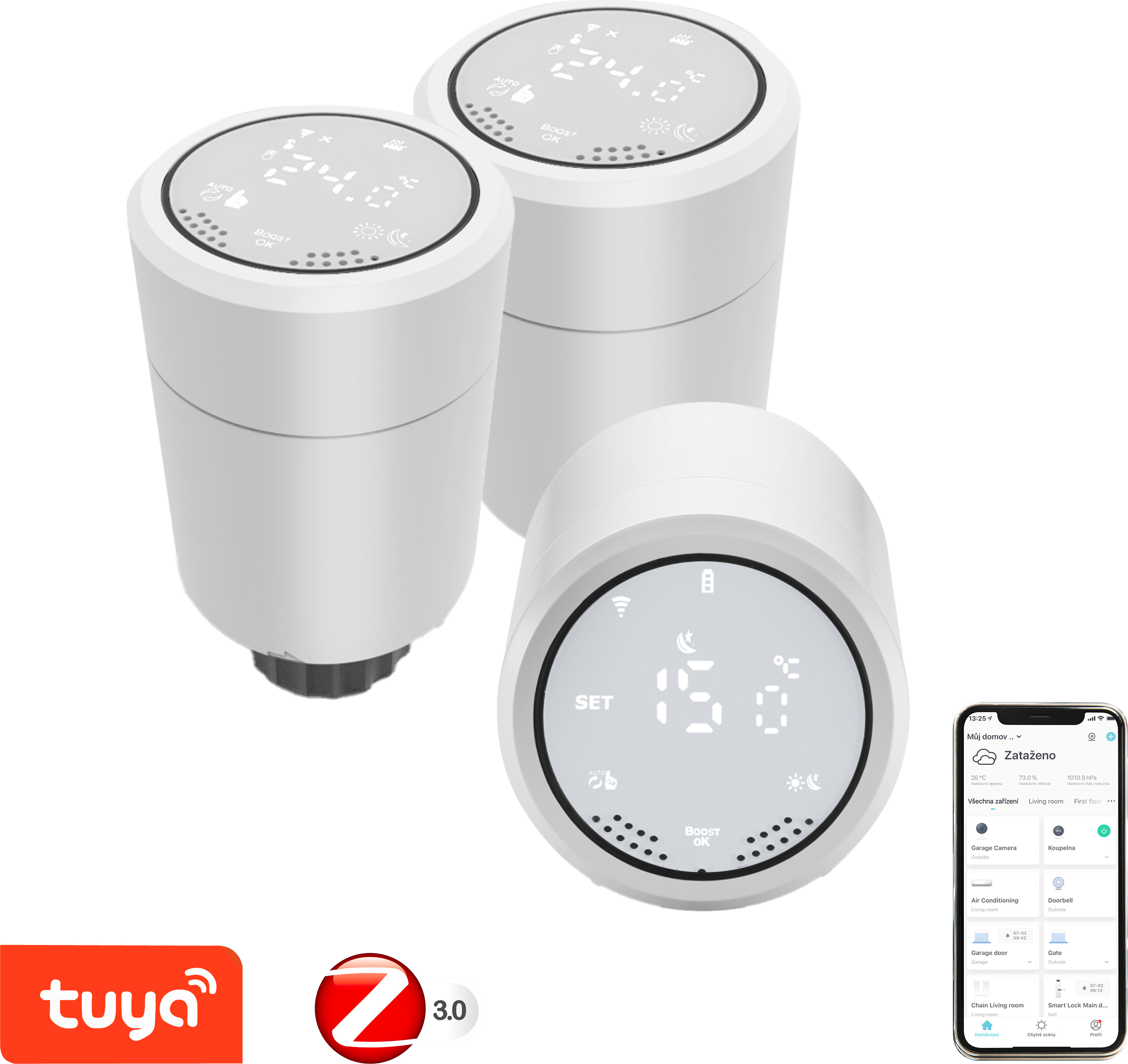 3x Immax NEO Smart Zigbee Thermostat-Kopf 07732A