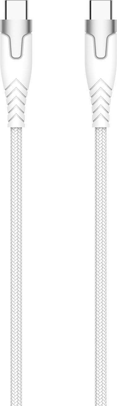 GEAR Polyamid-Kabel PRO USB-C auf USB-C 2.0 1,5 m Polyamid-Kabel mit Metallgehäuse Weiß 379579