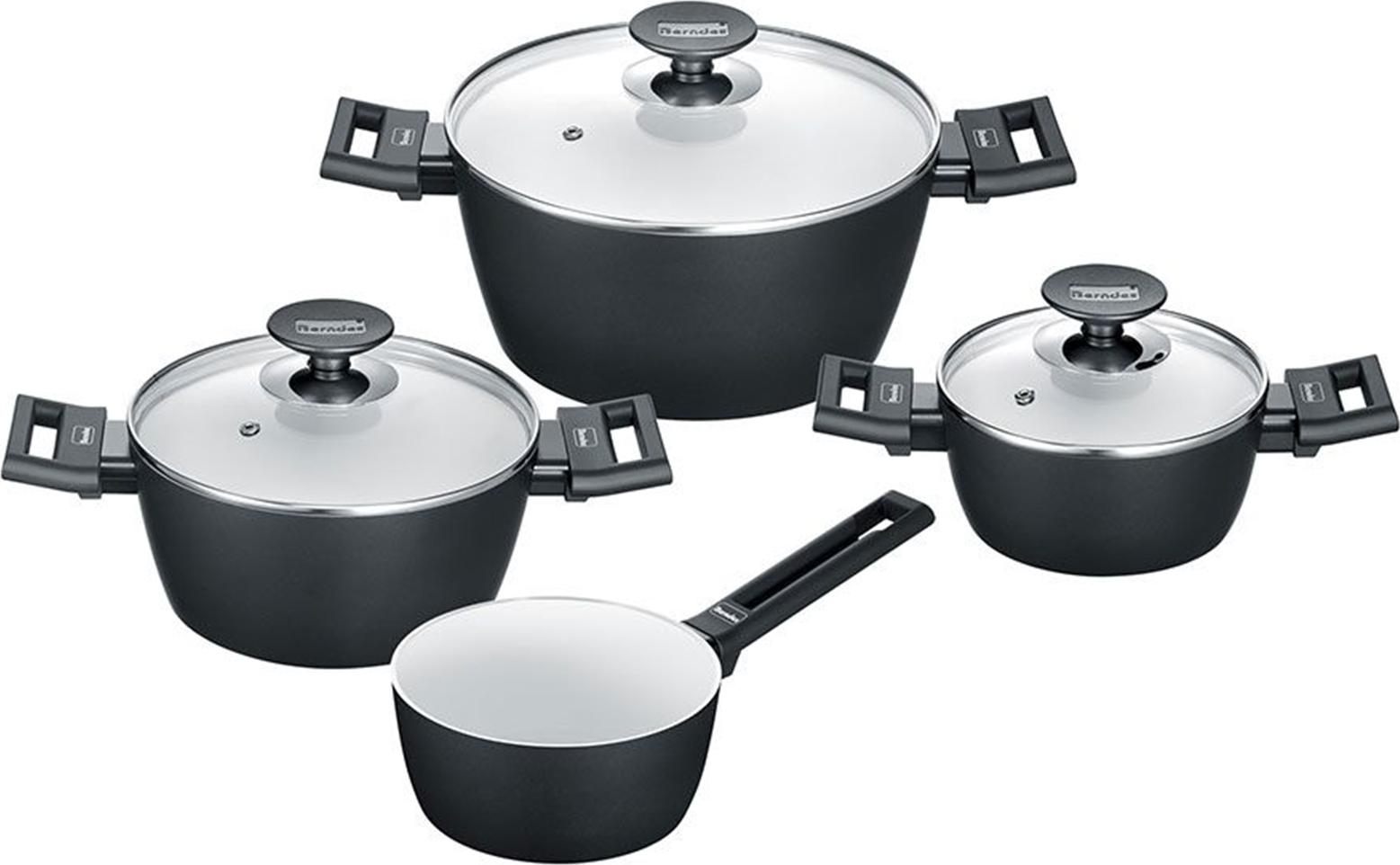 Berndes 4er Set BERNDSEN Töpfe mit Deckel Aluminium schwarz 11301
