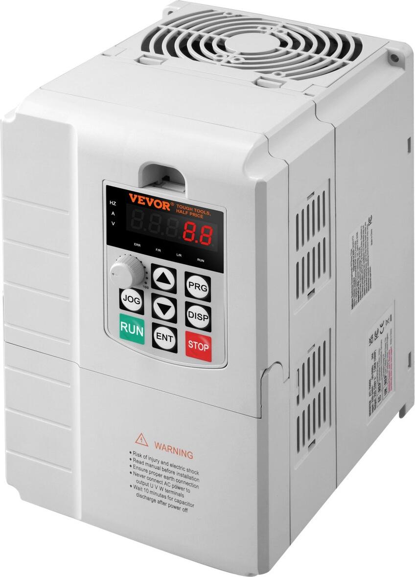 VEVOR VFD 7.5KW, 34A, 10HP Variable Frequency Drive for 3-Phase Motor Speed Control AT1-7500X
