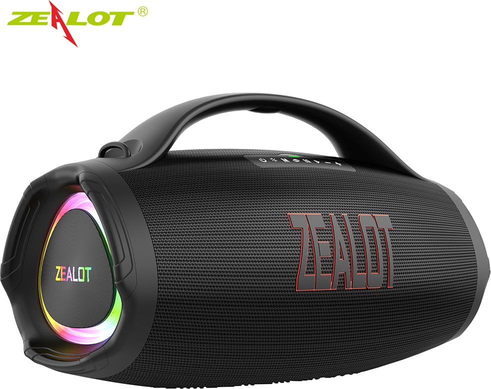 REPRODUKTOR ZEALOT S98 BT, bezdrôtový stereo reproduktor 150 W, farebné svetlá, prenosný vodotesný reproduktor, mobilný reproduktor do exteriéru
