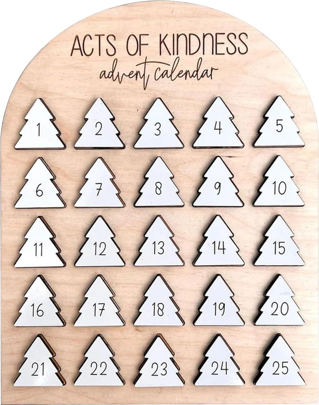 Bremen Adventskalender „Taten der Freundlichkeit“ 2025, 25-tägiger Countdown-Kalender aus Holz, Weihnachtsdekoration für Kinder und Erwachsene zum Thema Freundlichkeit teilen 4575922