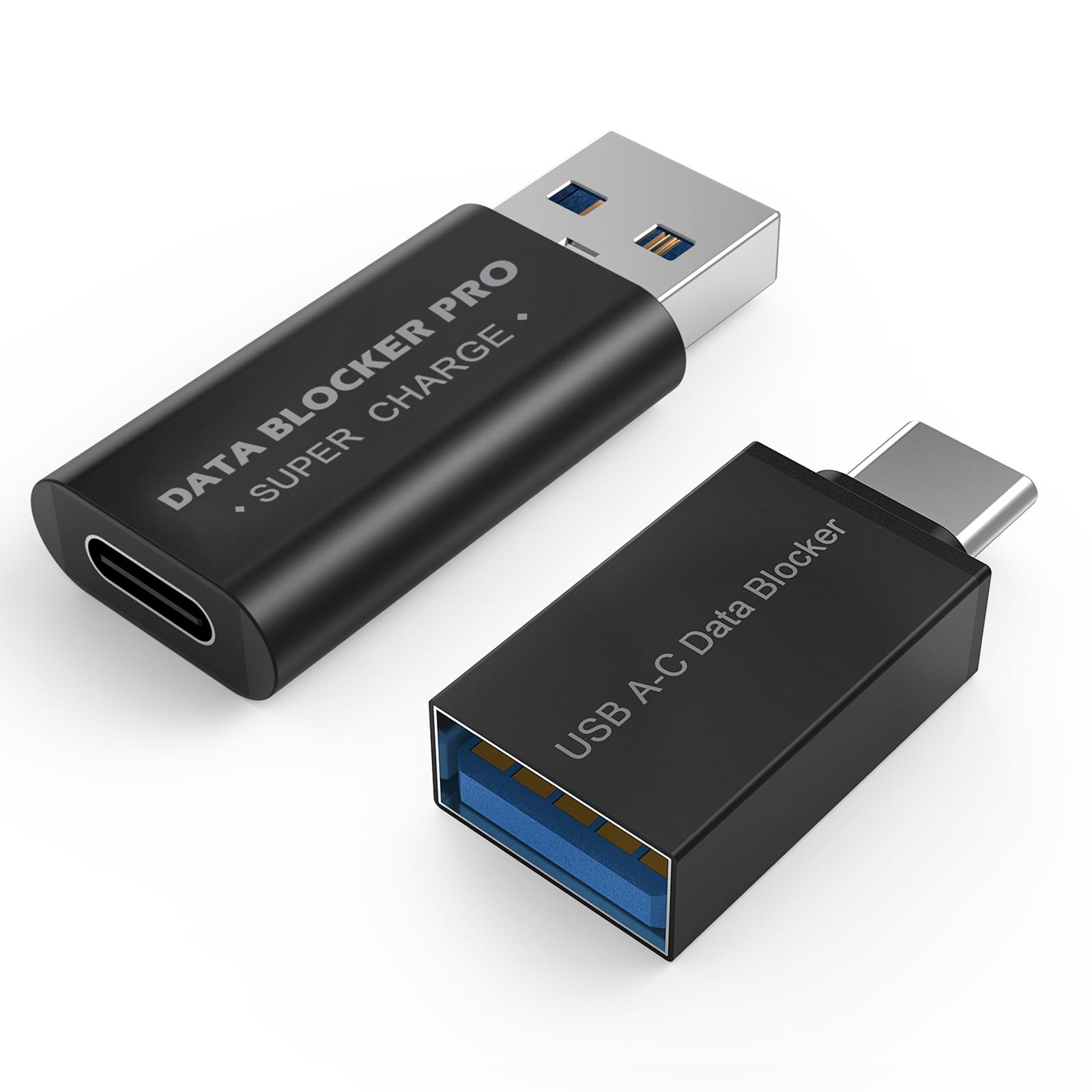 MMOBIEL USB-C Datenblocker & USB Datenblocker [2 Stücks] – USB zu USB-C/USB-C zu USB Data Blocker Adapter C-A / A-C - 2 Pack - 7480