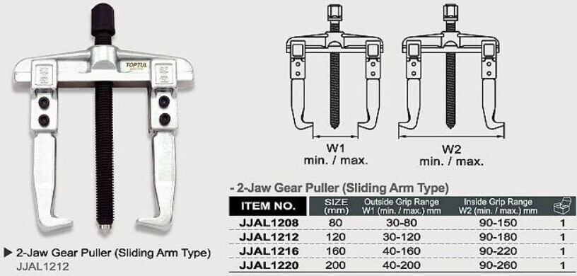 Universal-Abzieher TOPTUL JJAL1216
