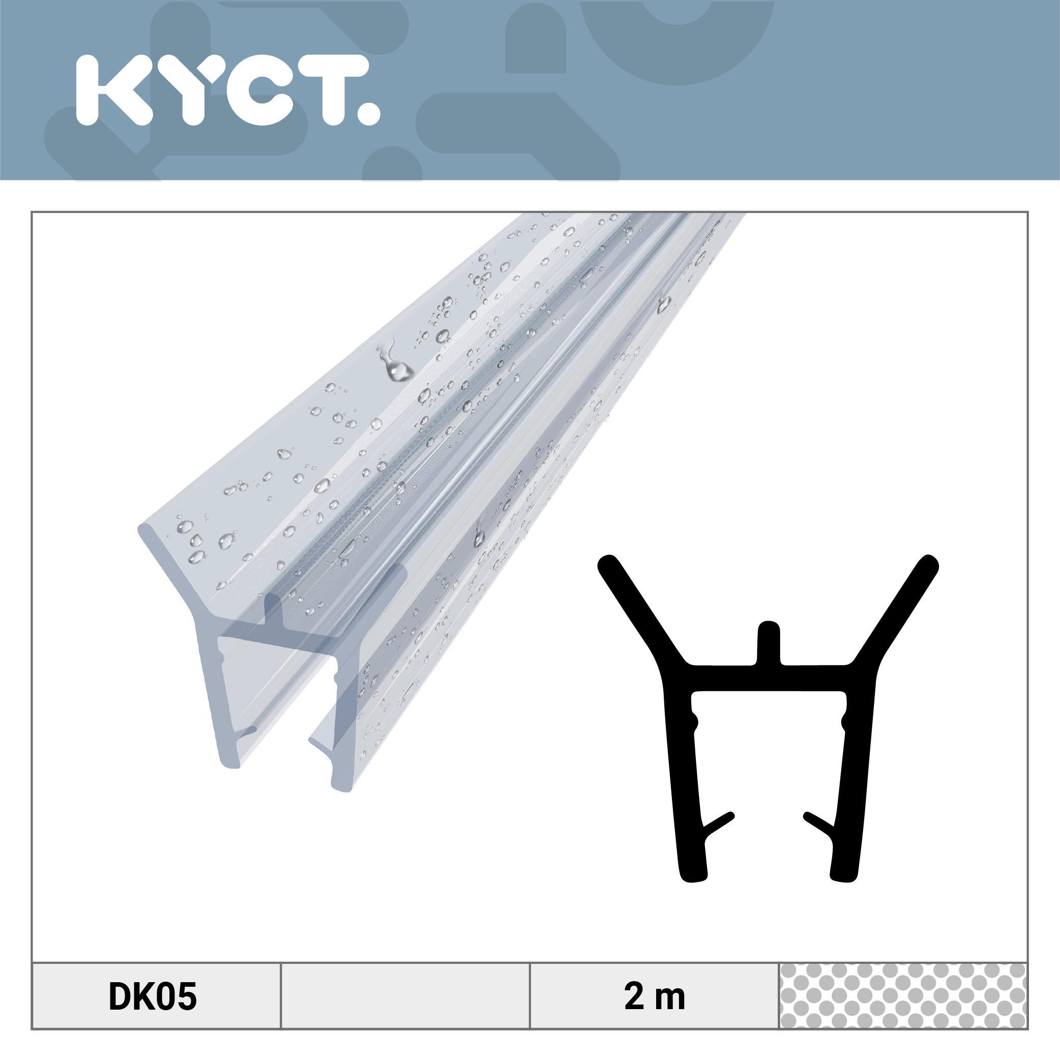 KYCT Duschdichtung 4-5 mm Glas 10x 2 m – PVC Ersatzdichtung Duschtürdichtung Duschkabinendichtung DK05