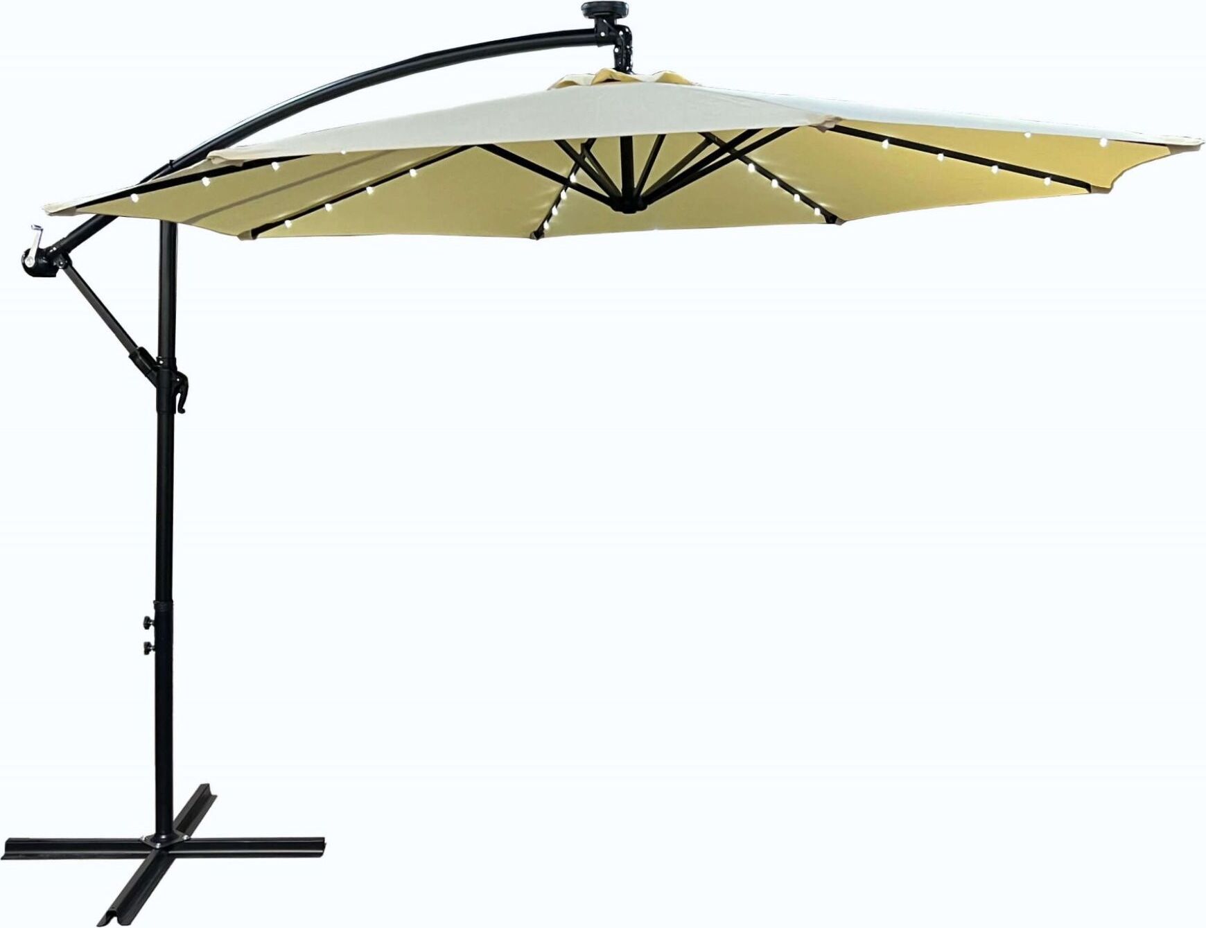 Akord Garten-Sonnenschirm MILIN LED Beleuchtung Beige Gewicht 12,7 kg L300 x B300 x H245 cm PARAOGROMILINBEZO