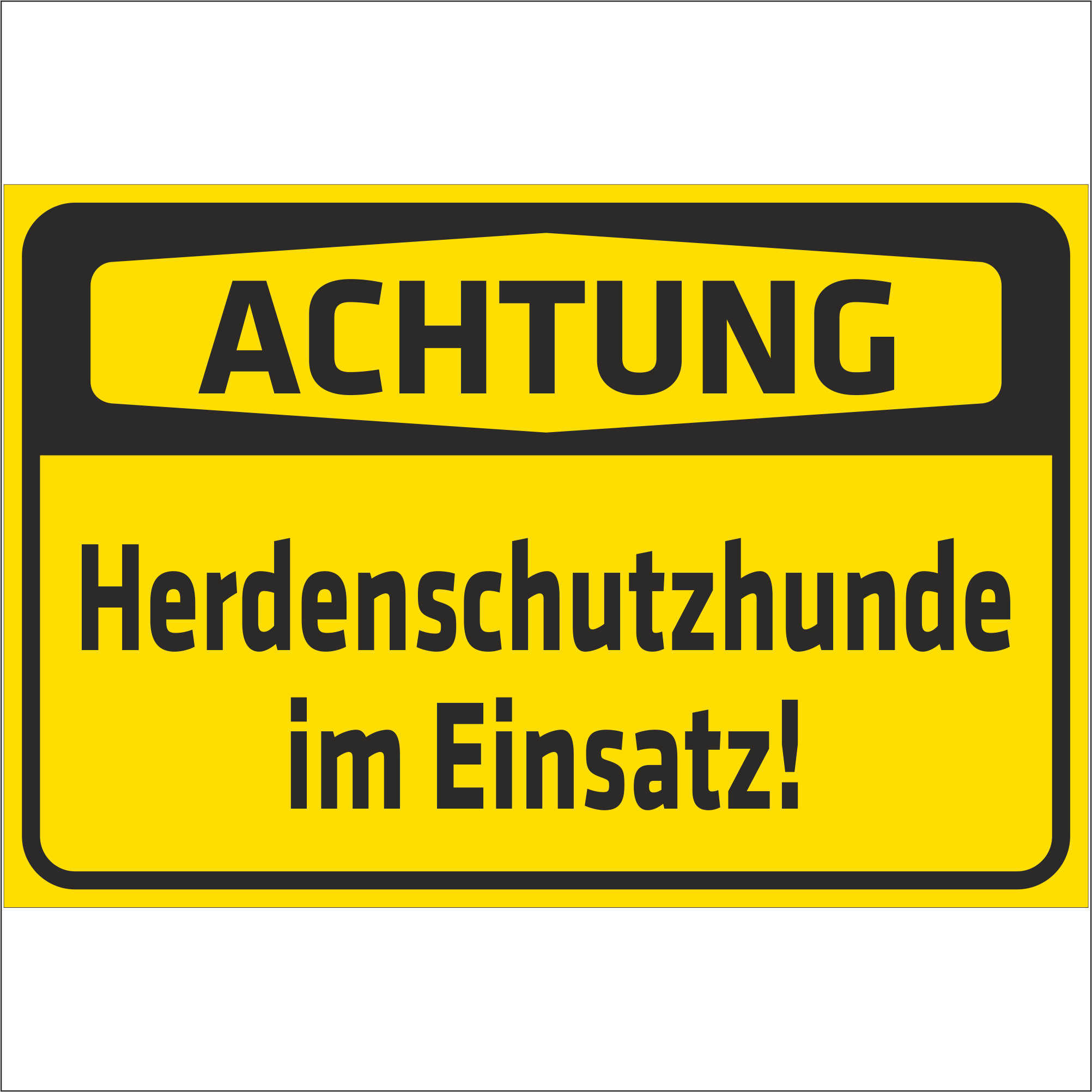 INDIGOS UG - Aufkleber - Sicherheit - Warnung - Achtung - Herdenschutzhunde im Einsatz - 300x200 mm Sticker-KPI-0011-AUF-30x20-costum