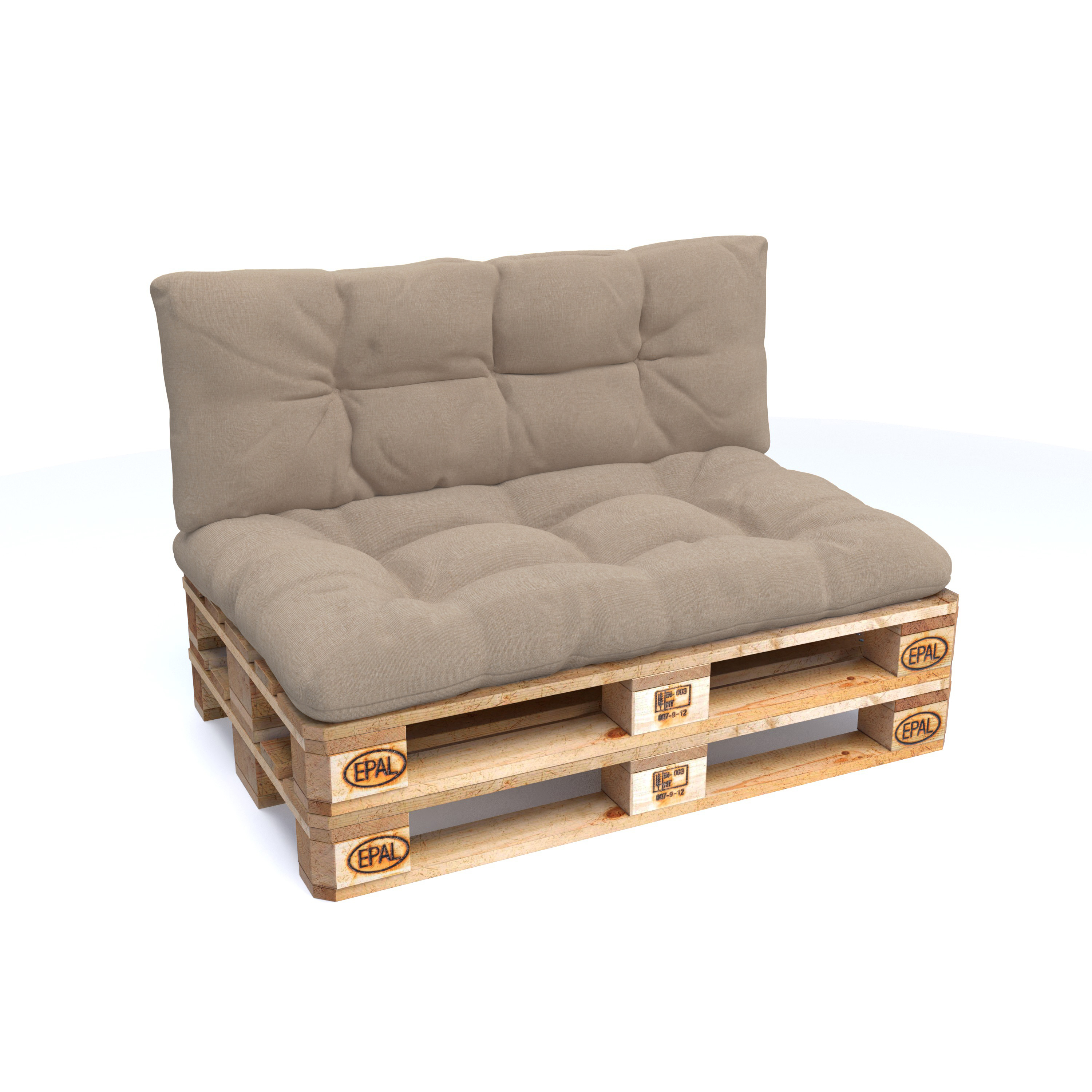 POKAR Palettenkissen 120x80+120x40 Grau