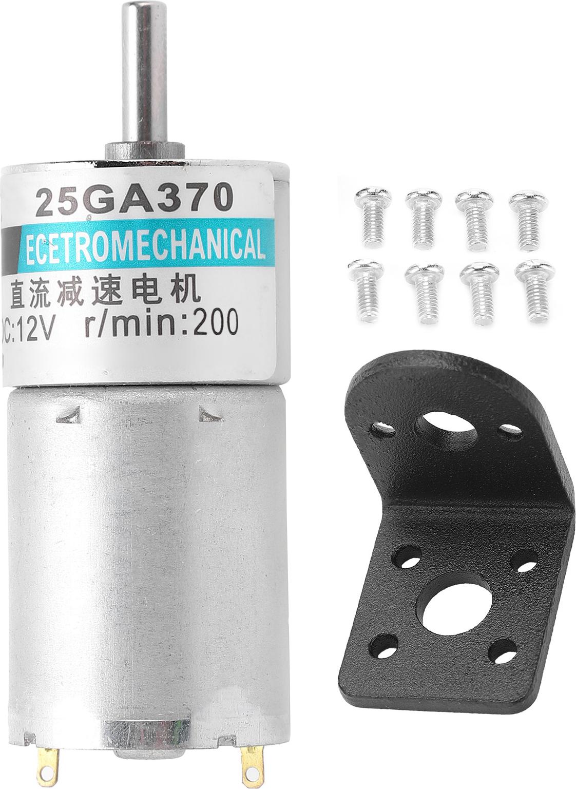 TWO TREES Gleichstrom-Getriebemotor, Mikro-Langsamlauf, CW/CCW-Halterung, automatisierte Industrie, 12 V, XD25GA370 (200 U/min)