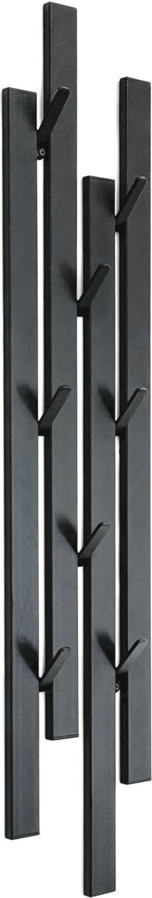 DanDiBo Wandgarderobe Schwarz - 8 Haken Metall Flurgarderobe 87cm