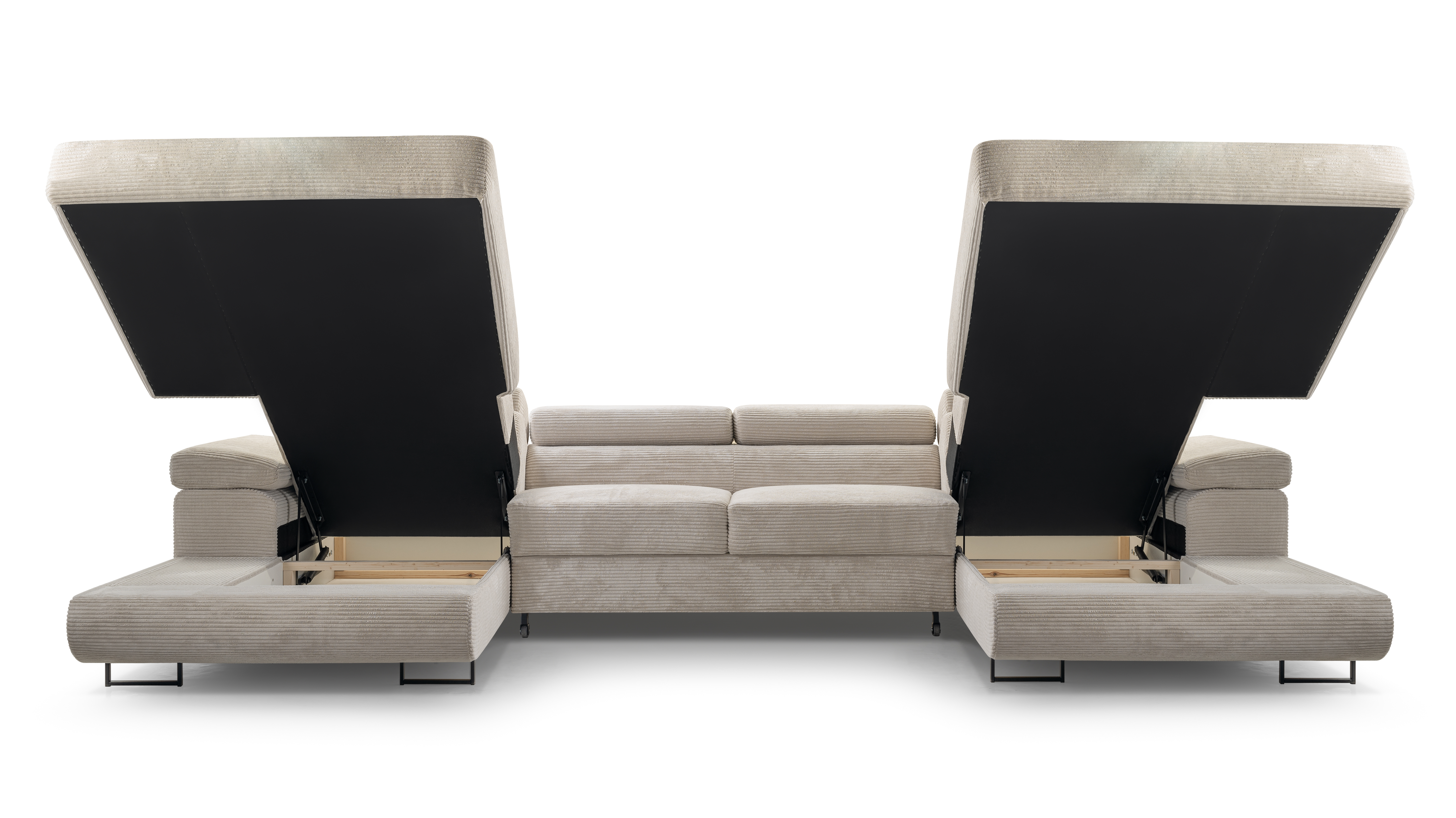 AX LIVING Wohnlandschaft Sofa U Form mit Schlaffunktion Arborio 352cm
