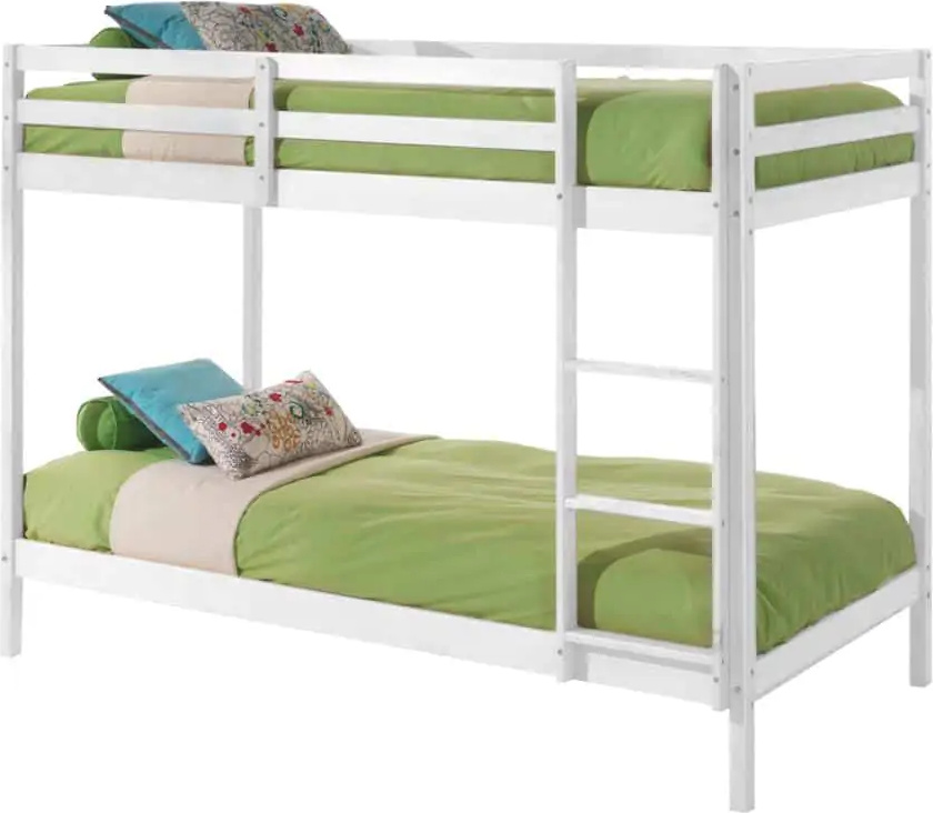 Hochbett Etagenbett Doppelstockbett Kiefer weiß lackiert Ina1