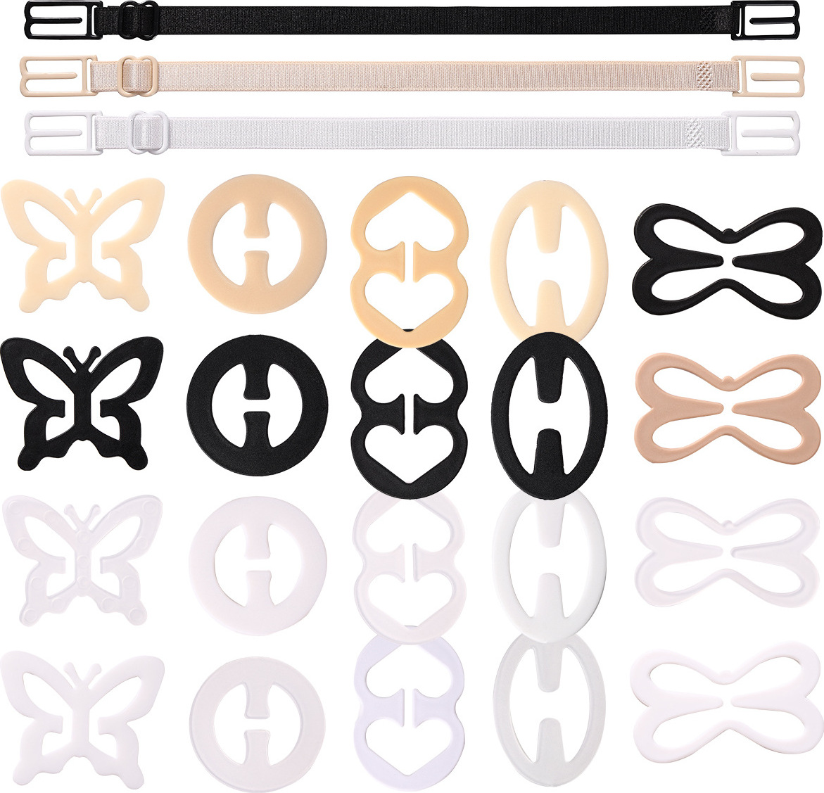 INF BH-Verlängerungsset (23 Stück) - 4 Farben, BH-Trägerverlängerung mit Haken Modell 3 364916