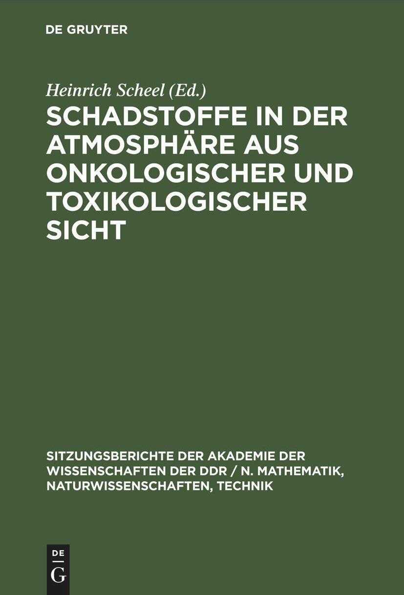 De Gruyter, Mercury Learning And Information Schadstoffe in der Atmosphäre aus onkologischer und toxikologischer Sicht