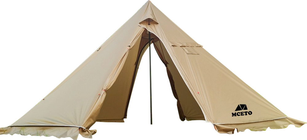 KKmoon Tipi-Warmzelt fuer 5C8 Personen mit Herd, Camping-Pyramide, Tipi-Zelt fuer Camping, Rucksackreisen, Wandern